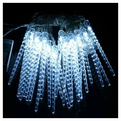 Stringa 40 Ghiaccioli LED BLU 4 Metri Uso Esterno